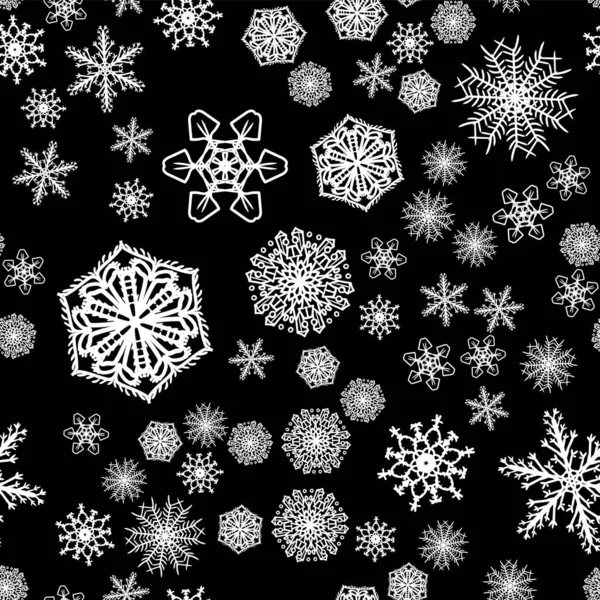 Χριστούγεννα Χιόνι Αδιάλειπτη Μοτίβο Όμορφες Νιφάδες Χιονιού Που Υπάγονται Και — Διανυσματικό Αρχείο