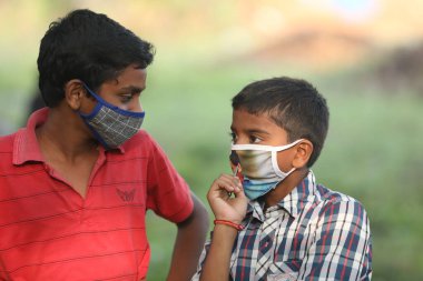 Indian People with Mask 10th Dec 2020 Hyderabad India