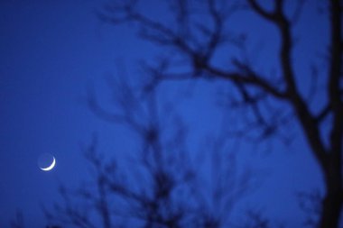Gökyüzünde ay battı