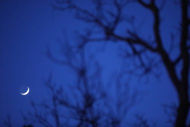 Gökyüzünde ay battı