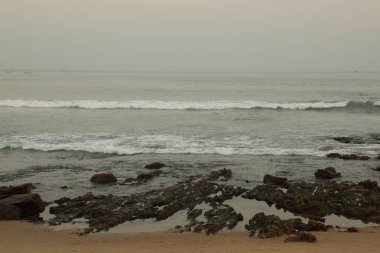 Foot prints in a sand