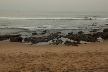 Foot prints in a sand