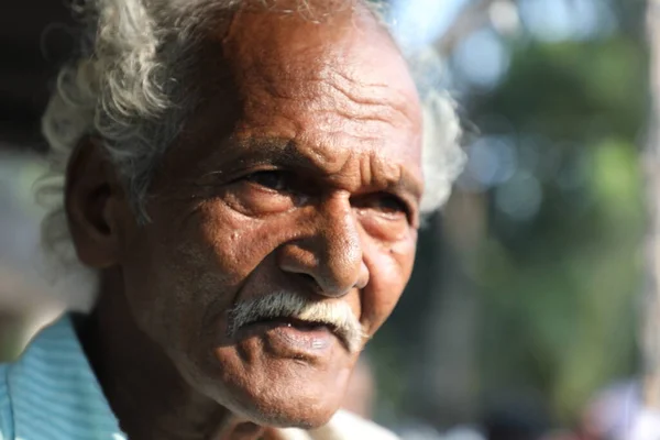 Индийский Старик Близок Декабря 2020 Года Индии — стоковое фото