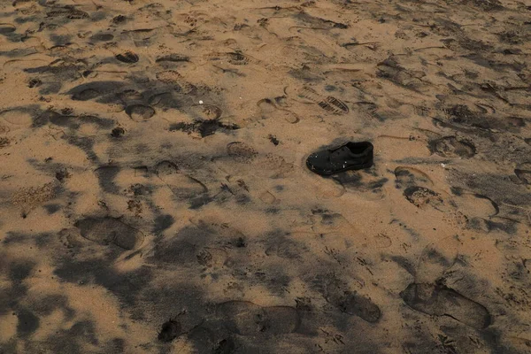 Empreintes Pieds Dans Sable — Photo