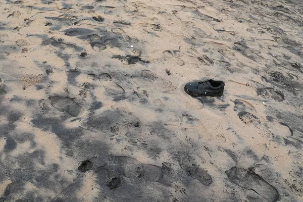 Foot Prints Sand — Stok fotoğraf