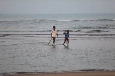 Vizag Hindistan 'daki balıkçılar.