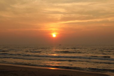 Plajda Güzel Yaz Günbatımı