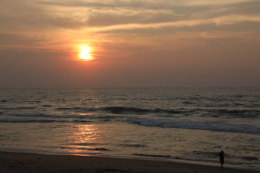 Plajda Güzel Yaz Günbatımı