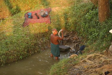 Kırsal Bölge Köyü Haydarabad Hindistan 'daki yaşlı adam 22 Ocak 2021