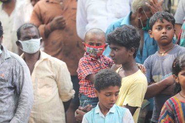 Indian People group with Mask Hyderabad India 1st Dec 2020