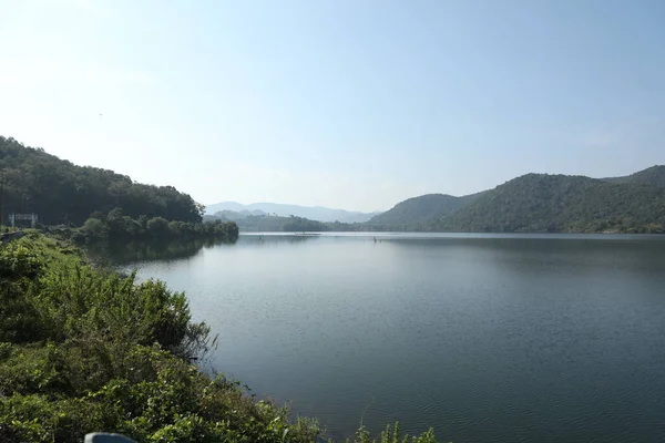 Água Reserva Barragem Derramamento Caminho — Fotografia de Stock