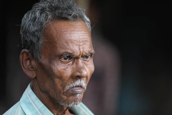 Индийский Старик Закрывает Декабря 2020 Хайдарабад Индия — стоковое фото