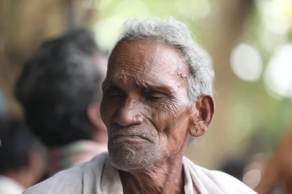 Индийский Старик Закрывает Декабря 2020 Хайдарабад Индия — стоковое фото