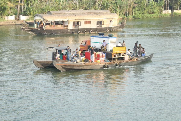 Turista Houseboat Kerala India — Foto Stock