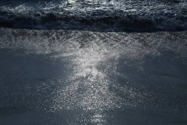 Vízi Hullámok Holdfényben — Stock Fotó