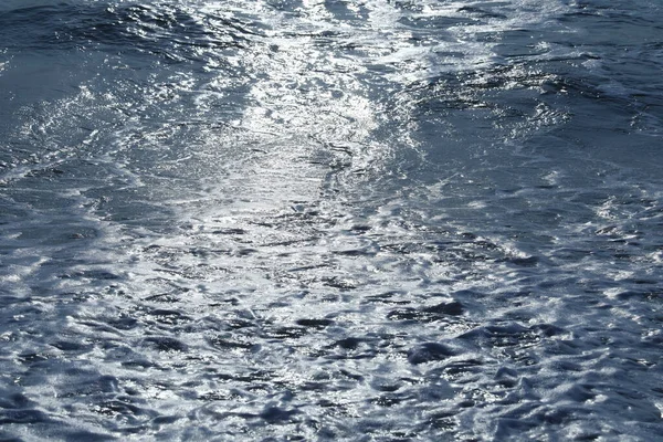 Ondas Água Luar — Fotografia de Stock