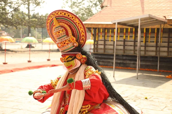 Традиційний Народний Танцівник Маннар Керала Індія Квітня 2021 — стокове фото