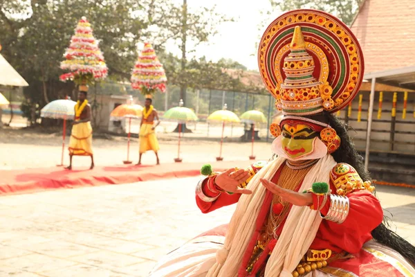 Παραδοσιακός Παραδοσιακός Χορευτής Munnar Kerala Ινδία Απριλίου 2021 — Φωτογραφία Αρχείου