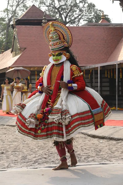 Danseuse Folklorique Traditionnelle Munnar Kerala Inde Avril 2021 — Photo