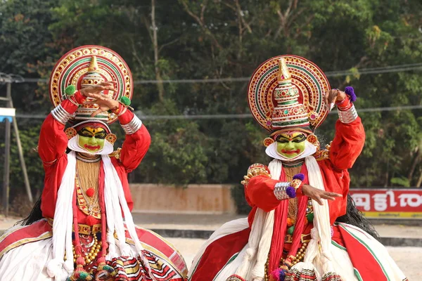 Traditionell Folkdansare Munnar Kerala Indien April 2021 — Stockfoto