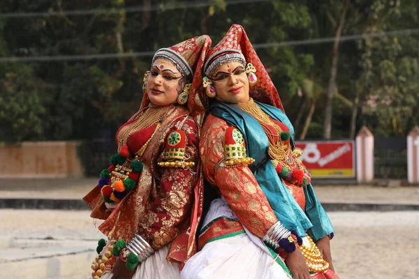 Bailarina Tradicional Munnar Kerala India Abril 2021 —  Fotos de Stock