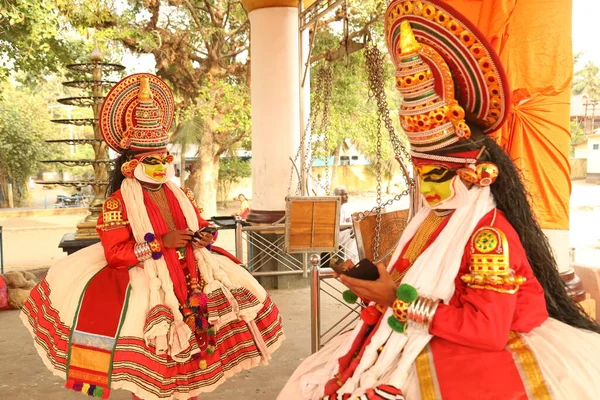 Geleneksel Halk Dansçısı Munnar Kerala Nisan 2021 — Stok fotoğraf