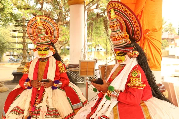 Traditionelle Volkstänzerin Munnar Kerala Indien April 2021 — Stockfoto