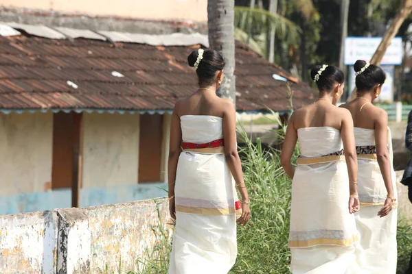 Kerala Danseuse Folklorique Traditionnelle Munnar Inde Avril 2021 — Photo