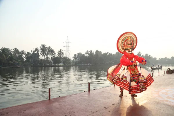 Kerala Traditionell Folkdansare Munnar Indien April 2021 — Stockfoto