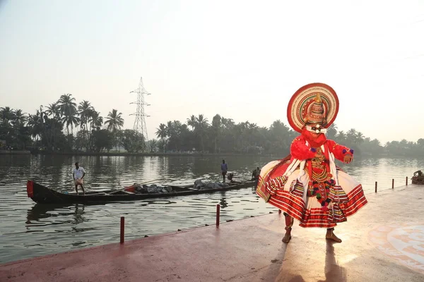 Kerala Traditionell Folkdansare Munnar Indien April 2021 — Stockfoto