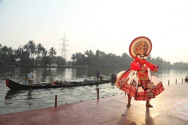 Kerala Danseuse Folklorique Traditionnelle Munnar Inde Avril 2021 — Photo