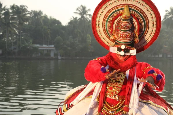 Kerala Geleneksel Halk Dansçısı Munnar Hindistan Nisan 2021 — Stok fotoğraf