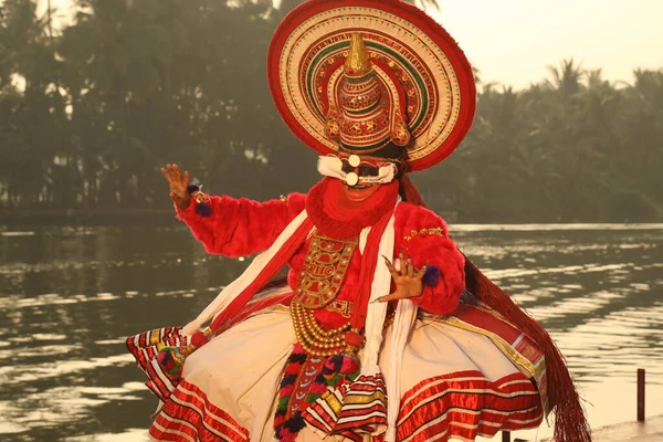 Традиционный Народный Танцор Керала Муннар Индия Апреля 2021 Года — стоковое фото
