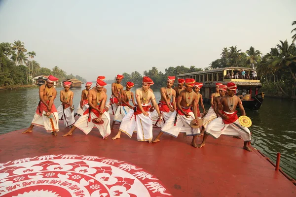 Kerala Traditionell Folkdansare Munnar Indien April 2021 — Stockfoto