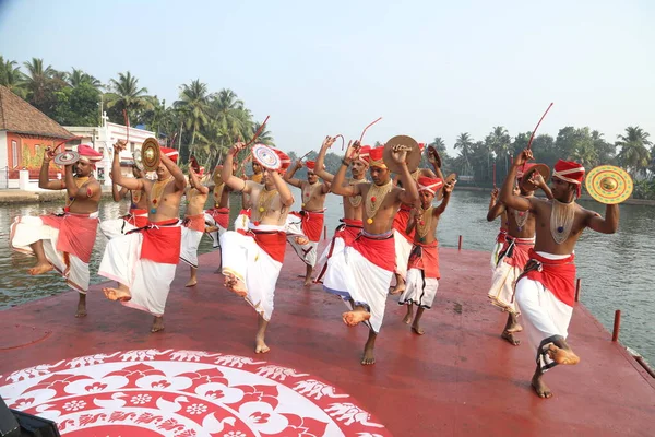 Kerala Traditionell Folkdansare Munnar Indien April 2021 — Stockfoto