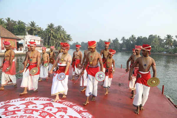 Kerala Traditionell Folkdansare Munnar Indien April 2021 — Stockfoto