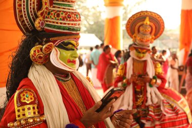 Traditional Folk Dancer Kerala India clipart