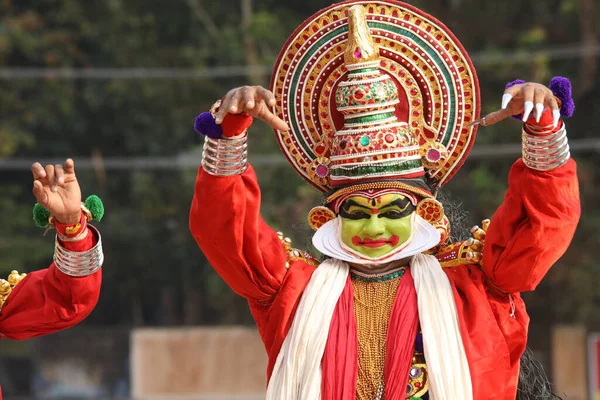 Κεράλα Παραδοσιακός Λαϊκός Χορευτής Ινδία Απριλίου 2021 — Φωτογραφία Αρχείου