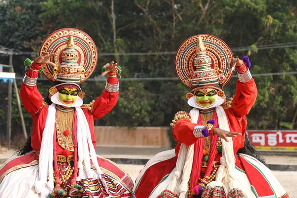 Kerala Geleneksel Halk Dansçısı Hindistan Nisan 2021 — Stok fotoğraf