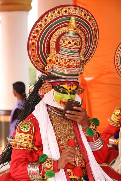 Kerala Traditioneller Volkstänzer Indien April 2021 — Stockfoto