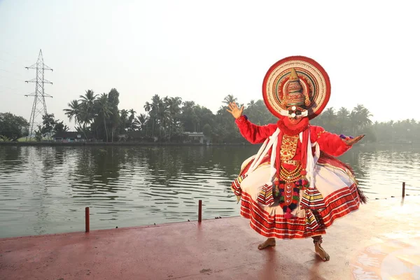 Kerala Traditionell Folkdansare Indien April 2021 — Stockfoto