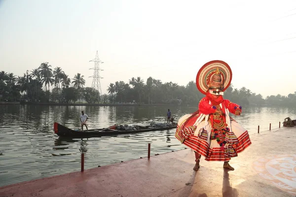 Kerala Danseuse Folklorique Traditionnelle Inde Avril 2021 — Photo