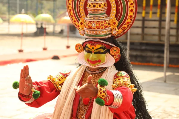 Traditionell Folkdansare Kerala Indien — Stockfoto