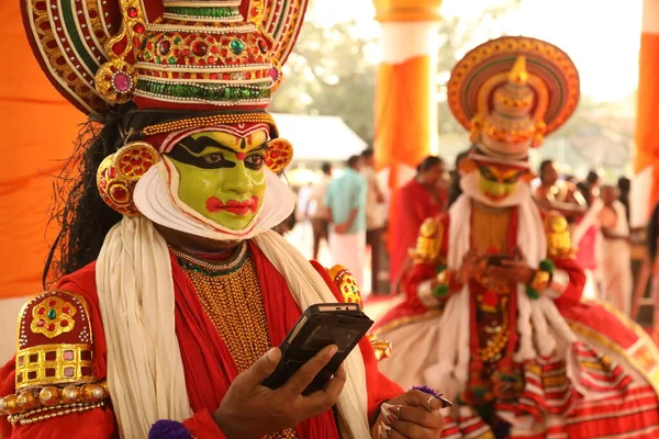 Dançarina Popular Tradicional Kerala Índia — Fotografia de Stock