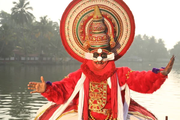 Dançarina Popular Tradicional Kerala Índia — Fotografia de Stock