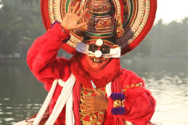 Dançarina Popular Tradicional Kerala Índia — Fotografia de Stock