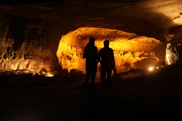 Silhuetas Rock Caves Índia — Fotografia de Stock