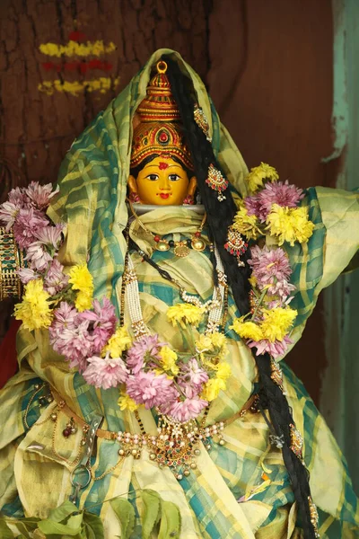 Hindu Gud Staty Ett Tempel — Stockfoto