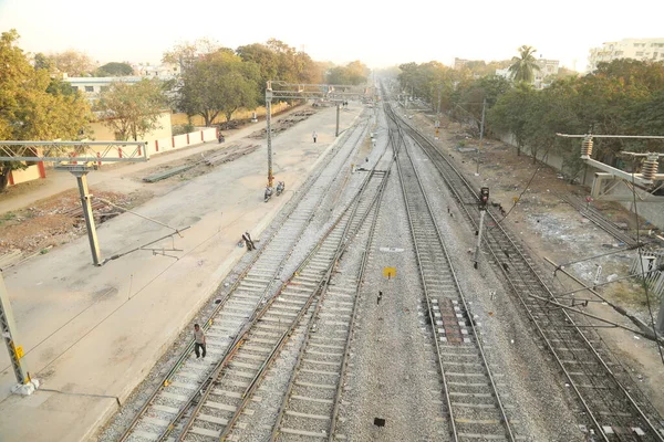 Tren Vía Estación — Foto de Stock