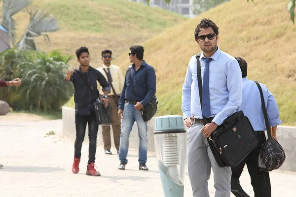 Estudantes Engenharia Faculdade Hyderabad Índia Março 2021 — Fotografia de Stock